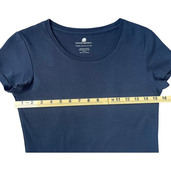 Banana Republic Black Fitted Scoop Neck Pima Cotton Tee Shirt – Medium - Picture 7 of 10